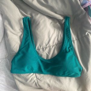 teal ribbed bathing suit top